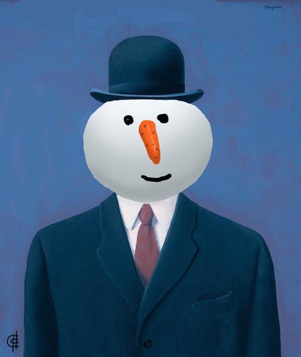 Магритт, снеговик