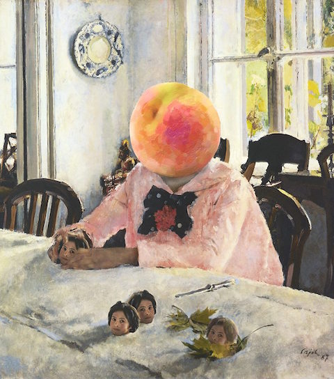 Девочка с персиками